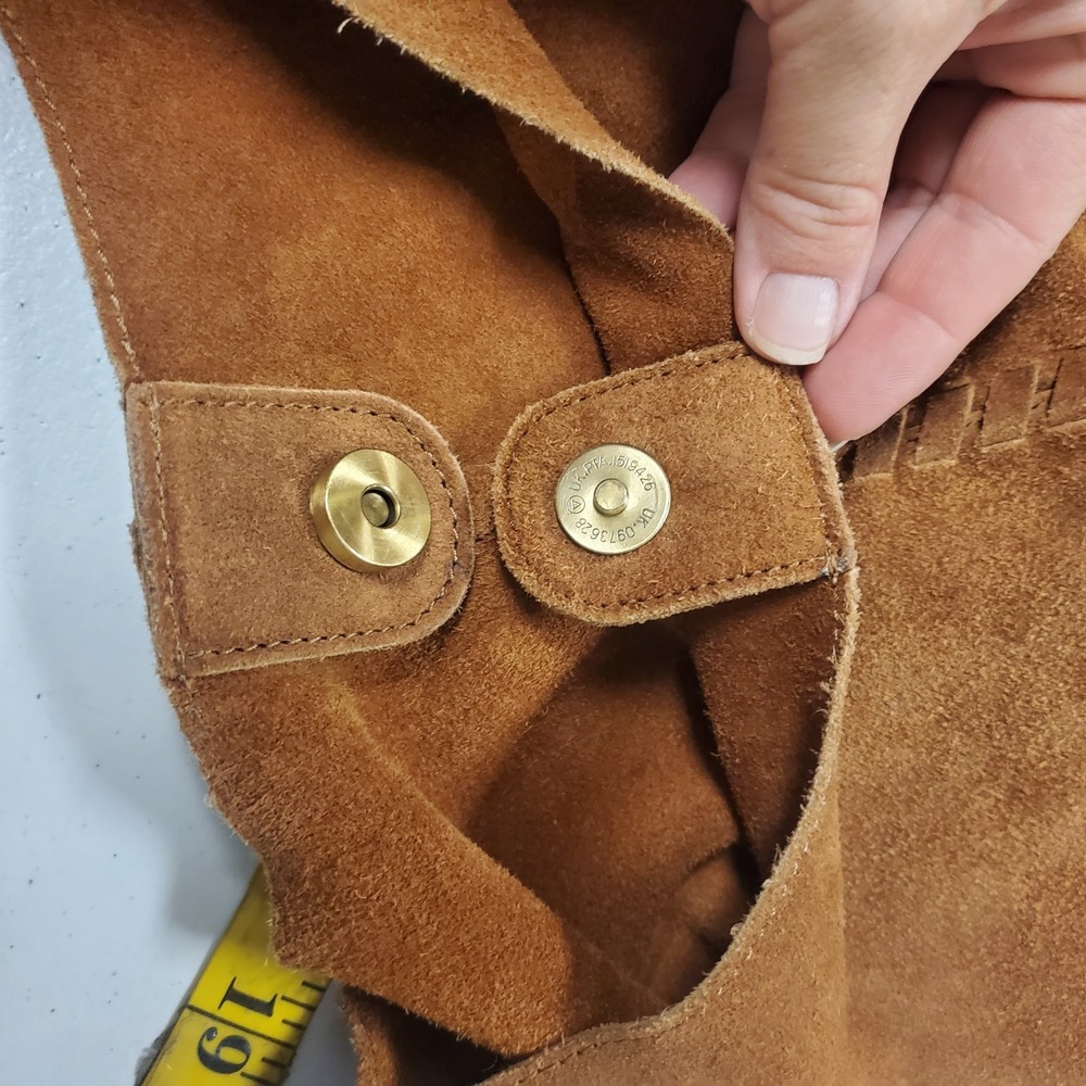 Haute Hippie Designer Suede Leather Brown Hobo Bag Large Brown Slouchy Boho - Picture 7 of 16